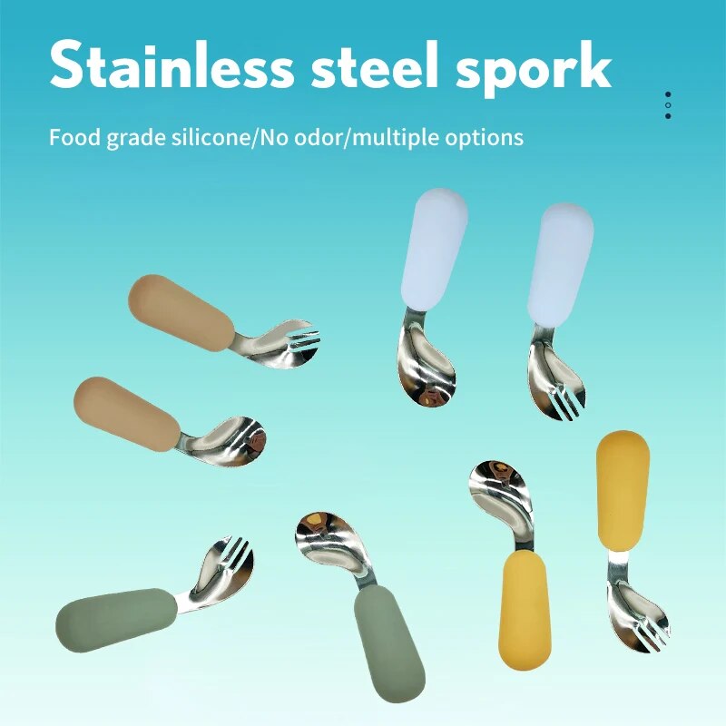 Baby Food Utensils Set - Baby Spoon Fork Set 316 Stainless