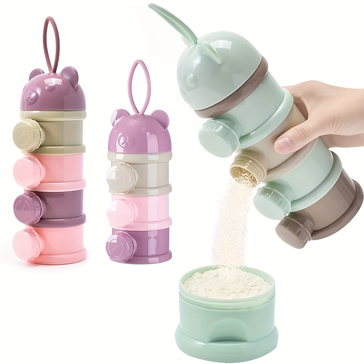 Baby Food Dispenser - Large Capacity Baby Milk Powder Container