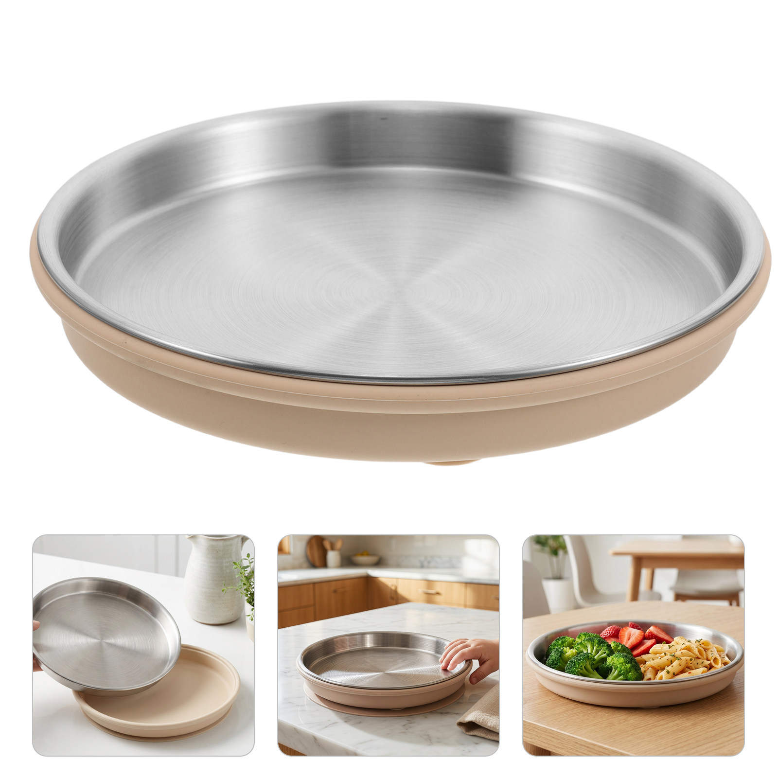 Veggie Baby Food - Stainless Steel Suction Plate for Toddlers