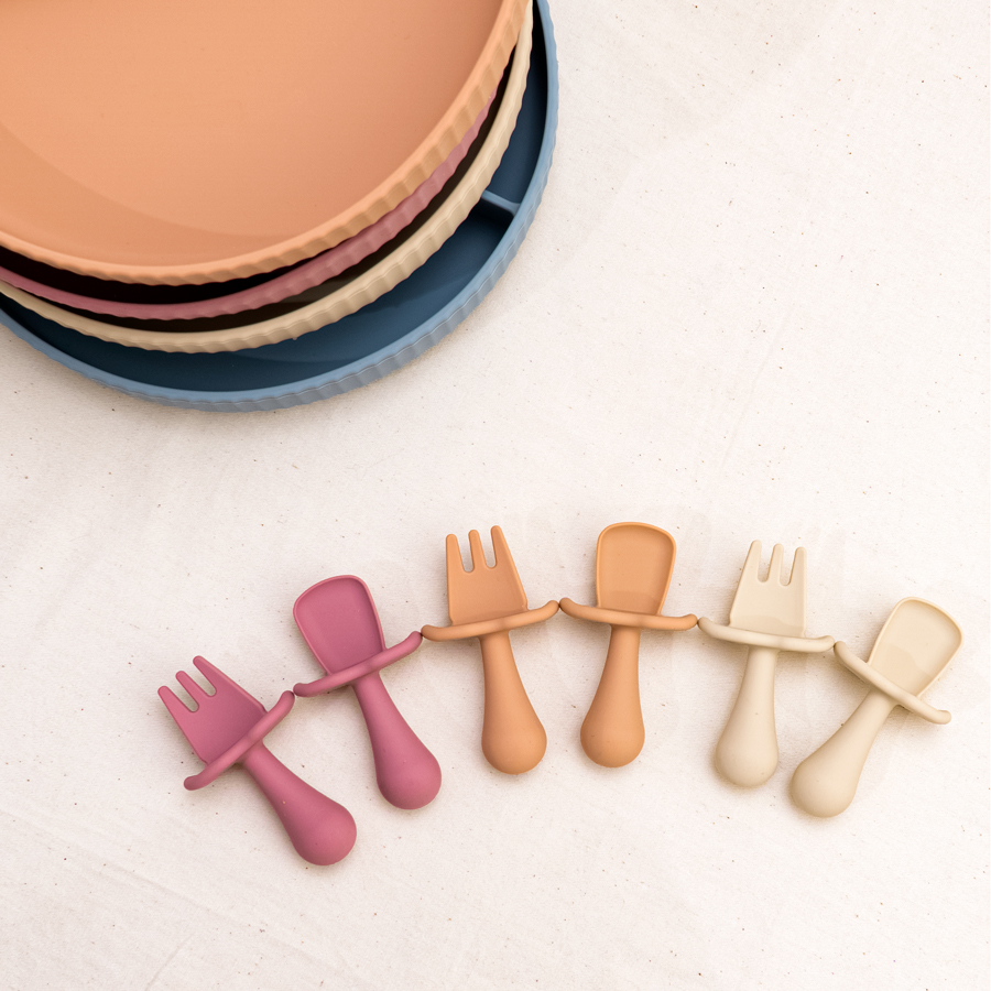 2Pcs/Set BPA Free Silicone Min - огляд і ціна Baby Food Utensils Set