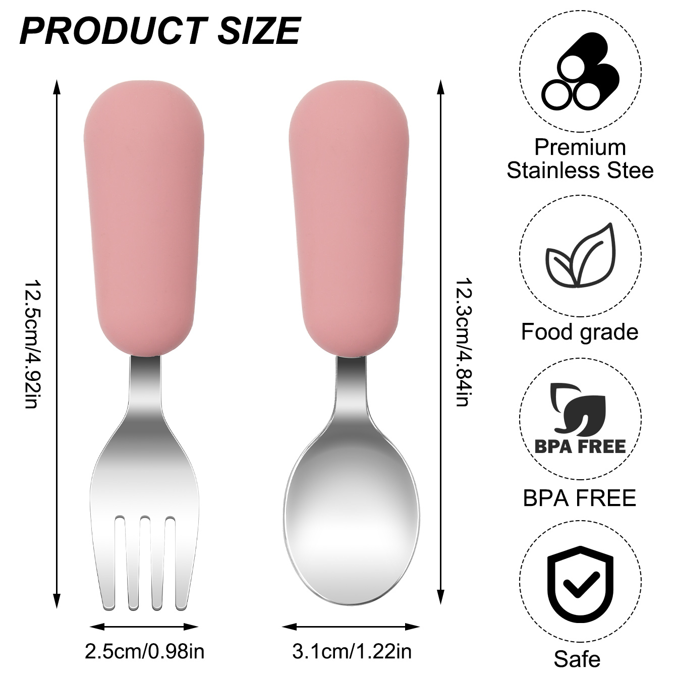 Color Kids 2PCS Stainless Stee - огляд і ціна Baby Food Utensils Set