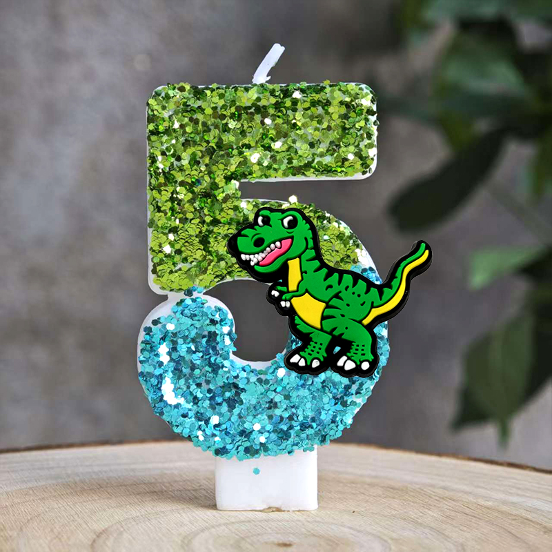 Dinosaur Theme Candle 0-9 Numb - огляд і ціна Baby Food Plan