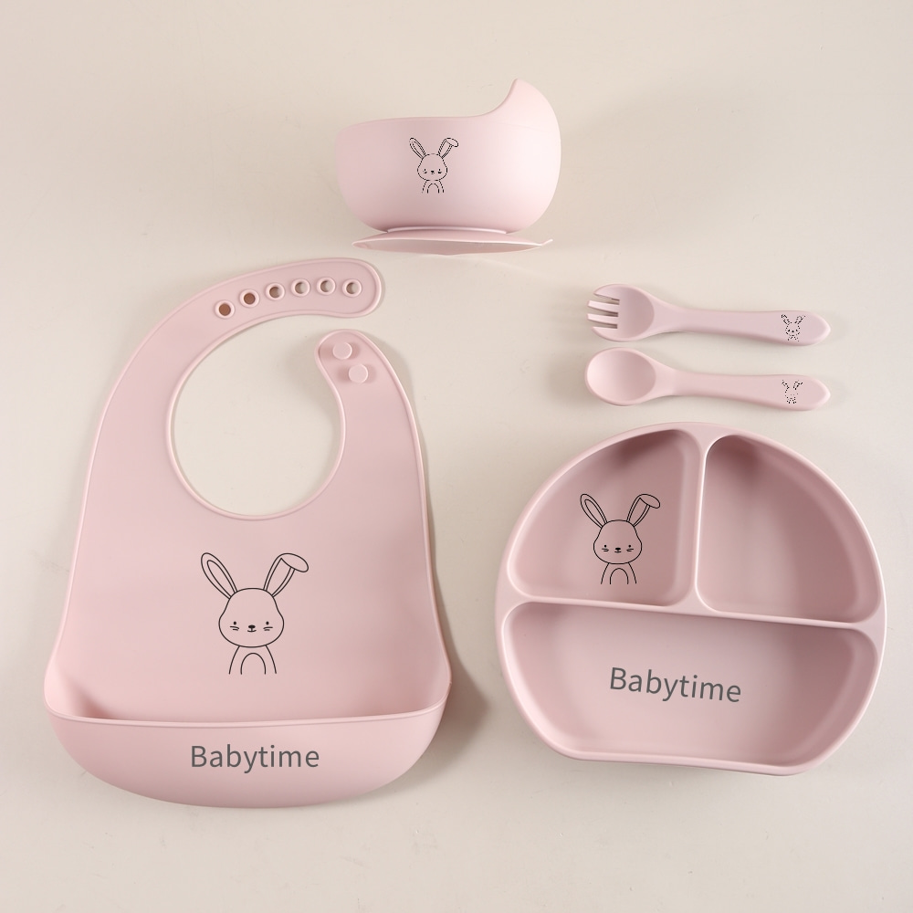 5pcs Bunny Baby Utensils Set,  - огляд і ціна Baby Food Utensils Set
