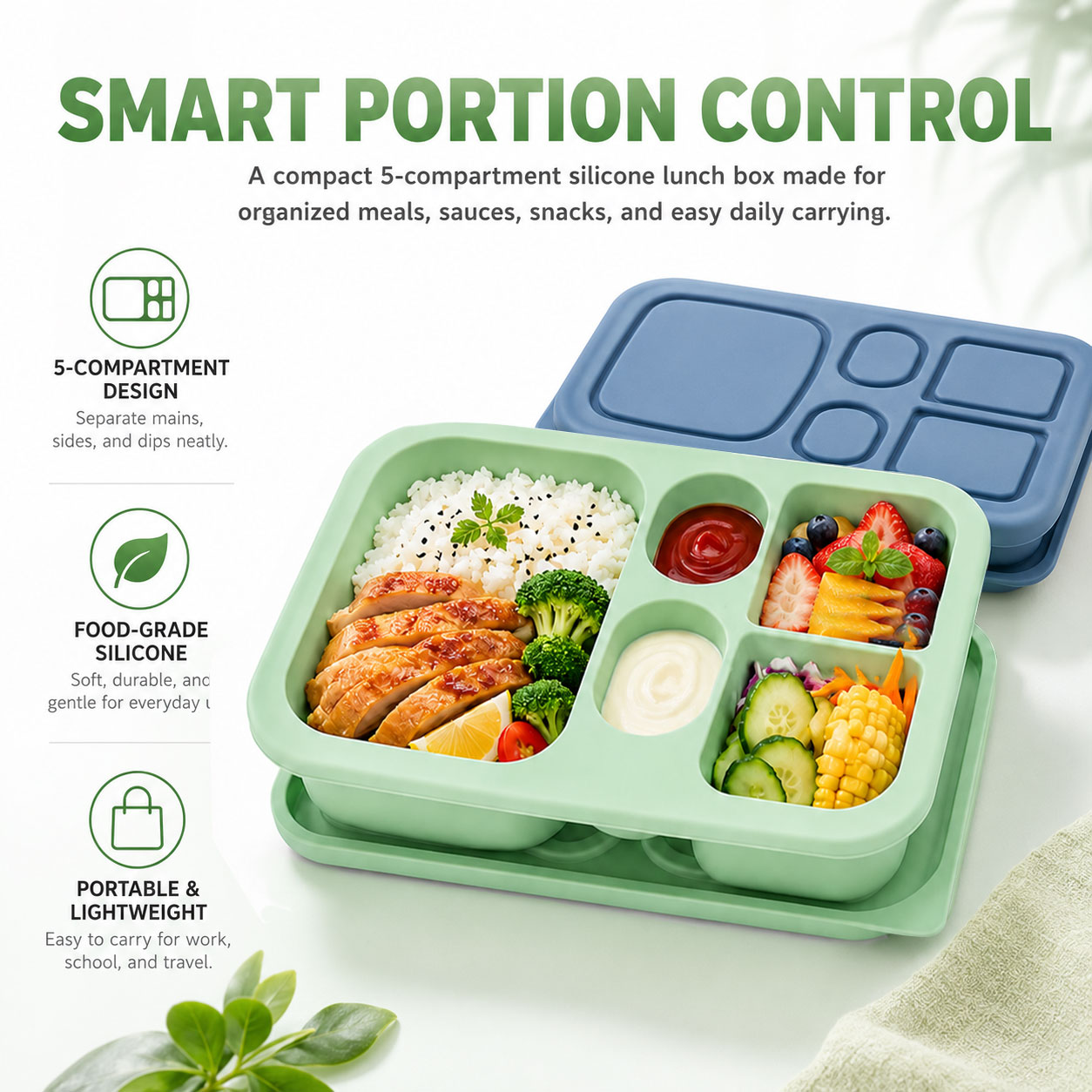 Portable Silicone Bento Lunch  - огляд і ціна Baby Food Plan