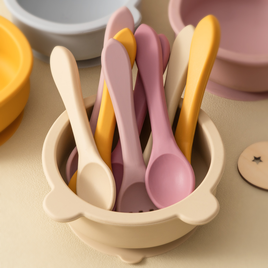 2PCS/Set Silicone Baby Utensil - огляд і ціна Baby Food Utensils Set