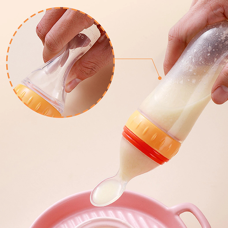 Squeezing Feeding Bottle Silic - огляд і ціна Baby Food Newborn