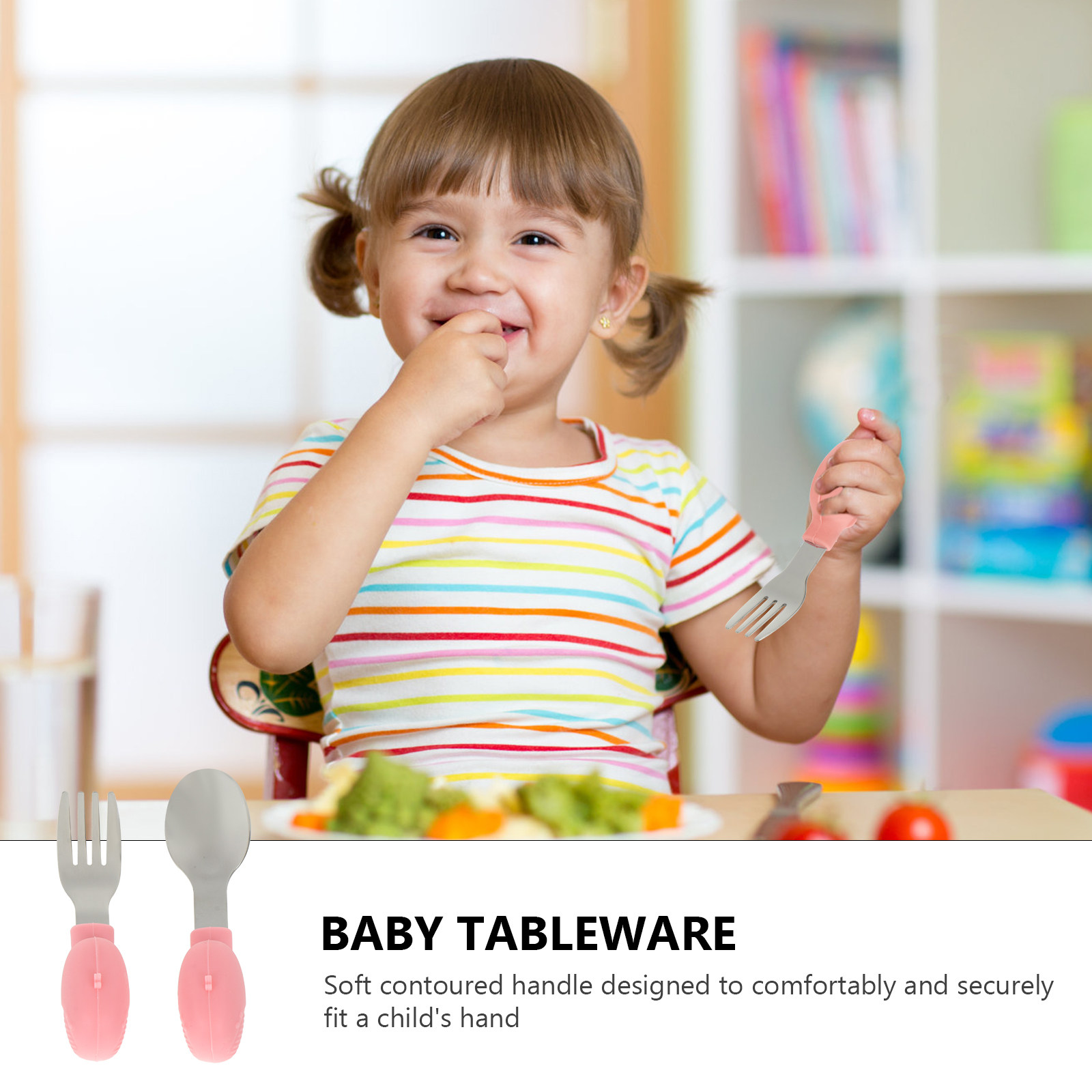 2Pcs Baby Learning Tableware S - огляд і ціна Baby Food Utensils Set