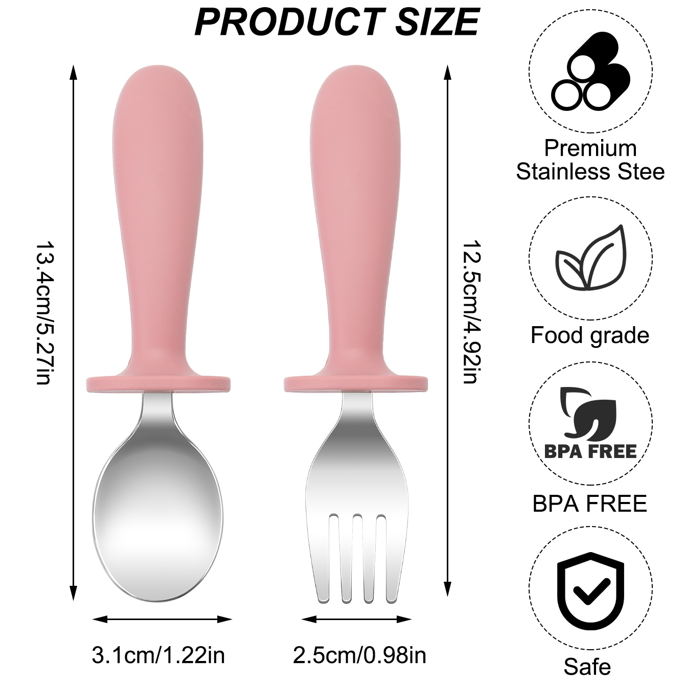 Color Kids 2PCS Stainless Stee - огляд і ціна Baby Food Utensils Set