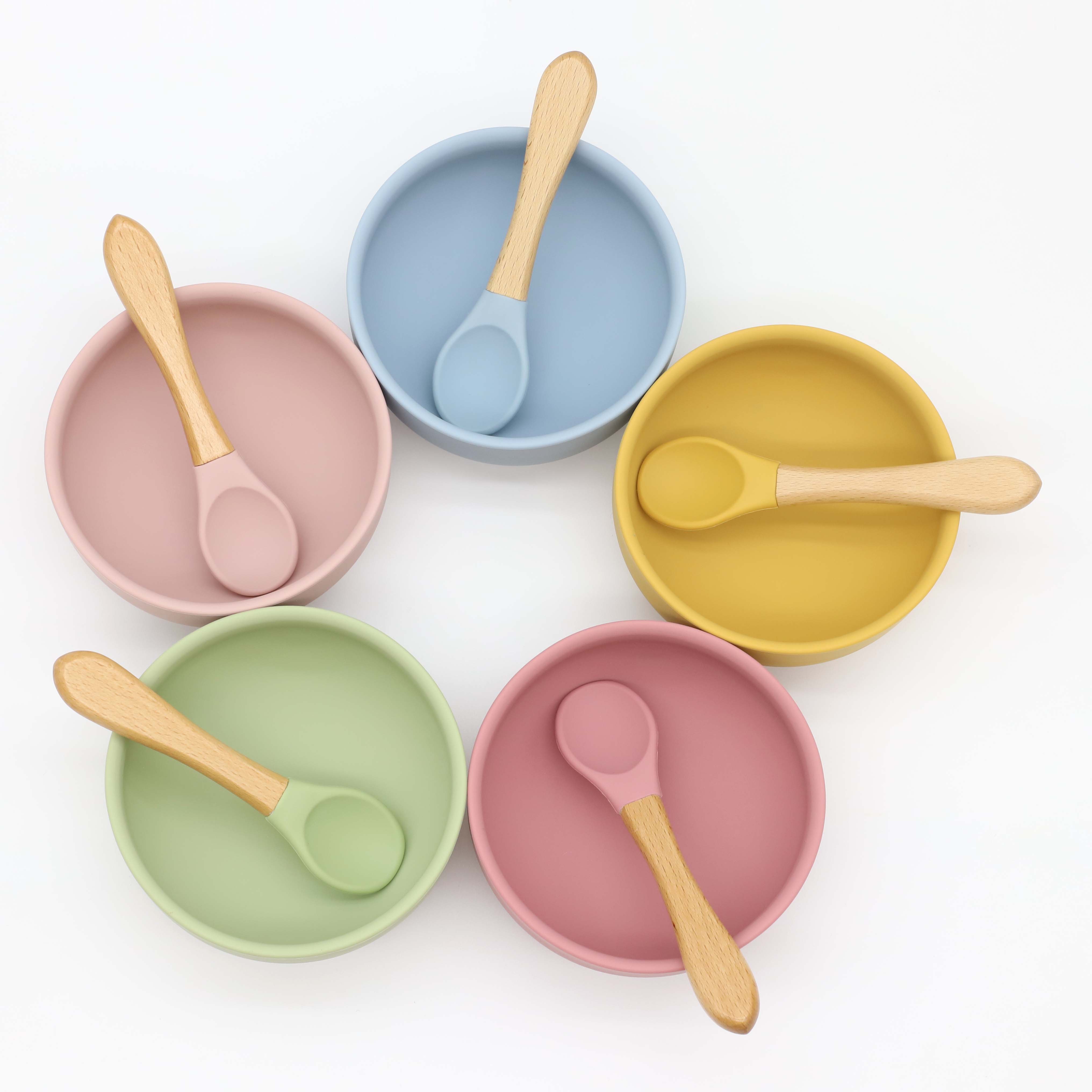 Silicone bowl with suction cup - огляд і ціна Baby Food Utensils Set
