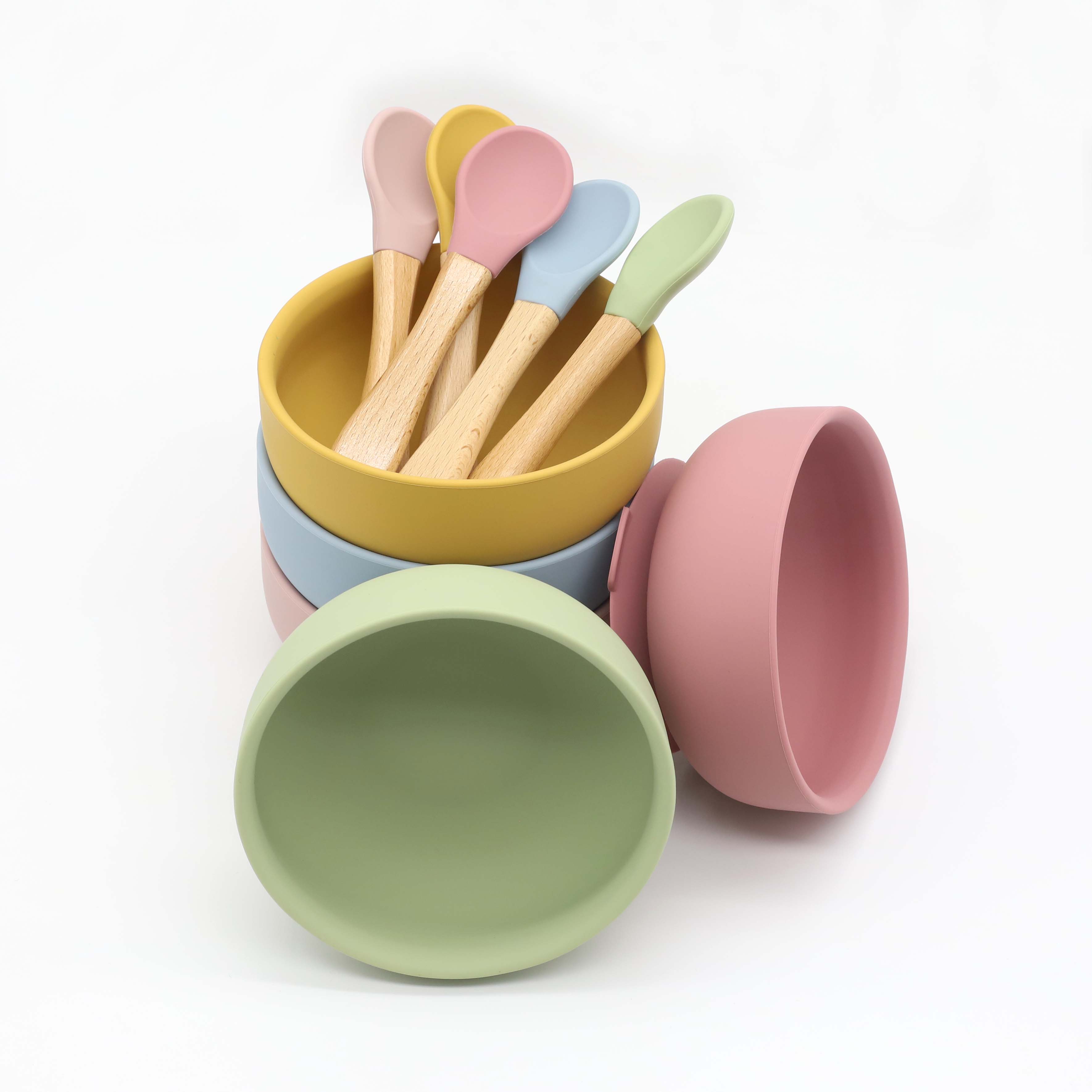 Silicone bowl with suction cup - огляд і ціна Baby Food Utensils Set