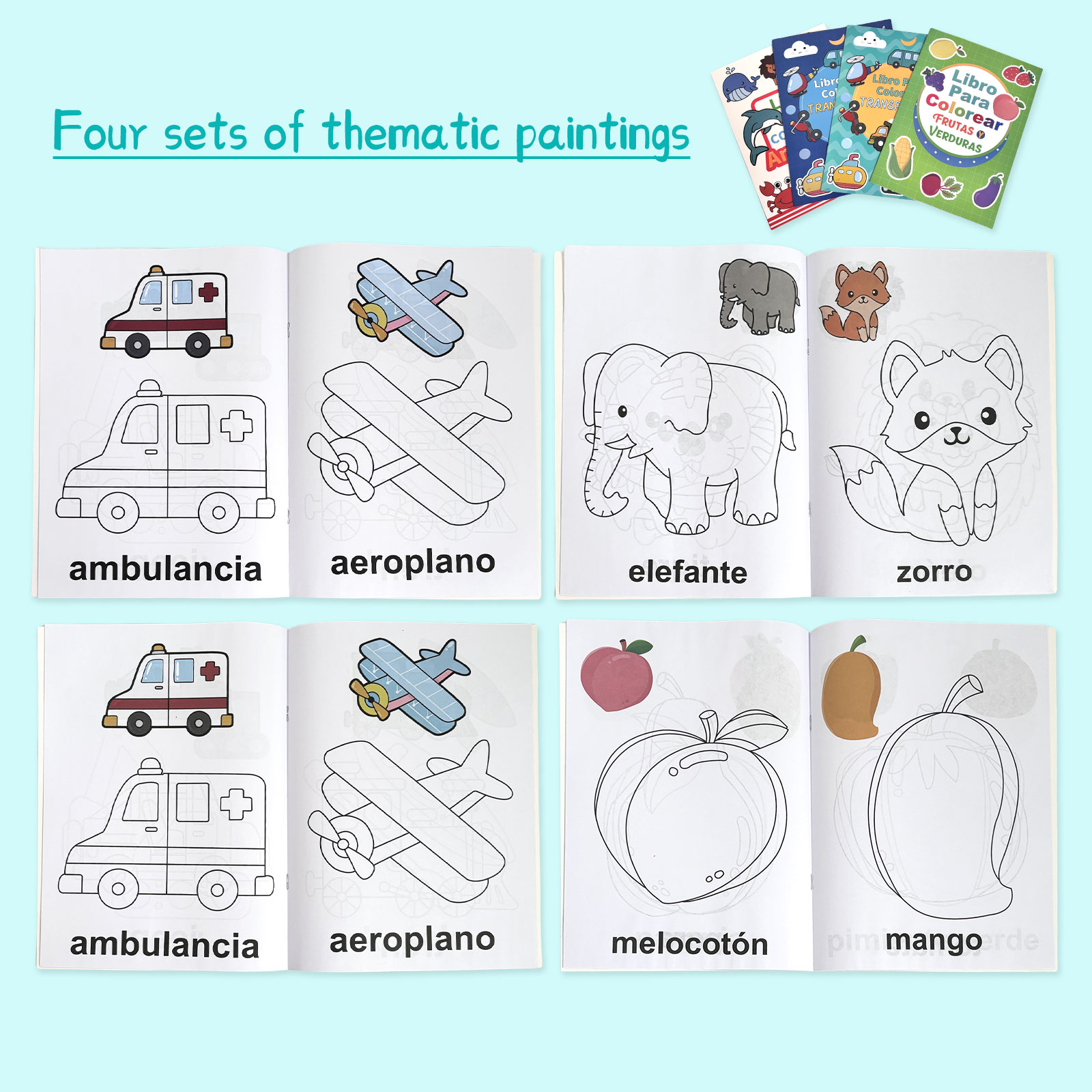 4 Pack Spanish Vocabulary Colo - огляд і ціна Baby Food Age