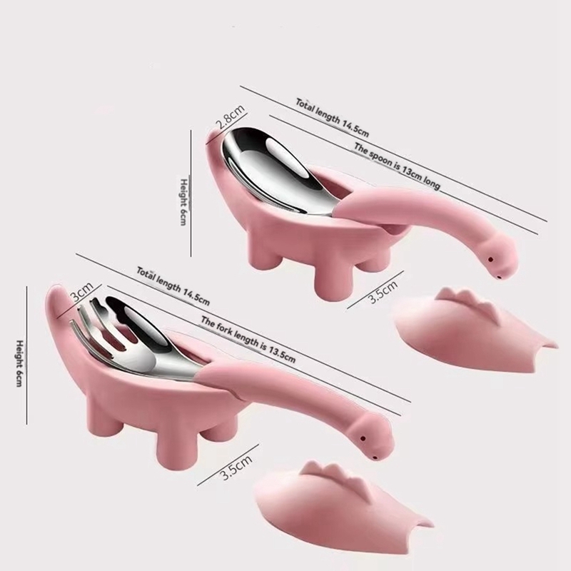 Dinosaur Shaped Infant Food Fe - огляд і ціна Baby Food Utensils Set