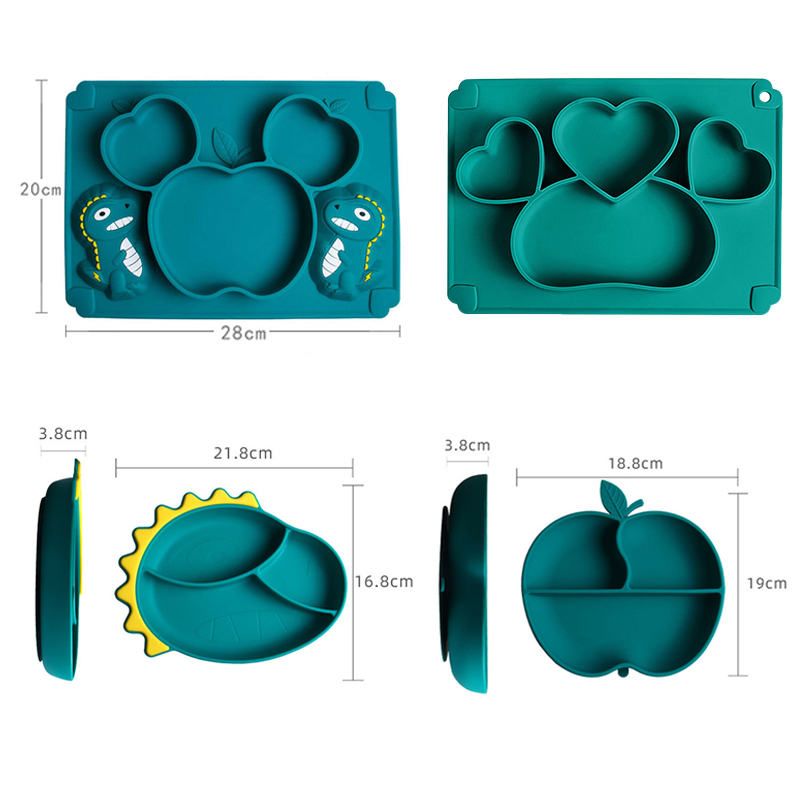 Baby Dinosaur Silicone Tablewa - огляд і ціна Baby Food Utensils Set